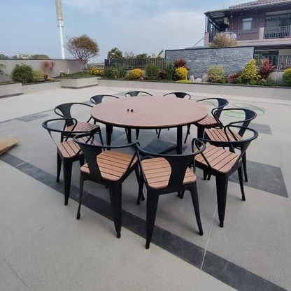 Modern Minimalist Polystyrene Decorative Panel Iron Square Outdoor Dining Chair Curved Backrest For Garden Patio