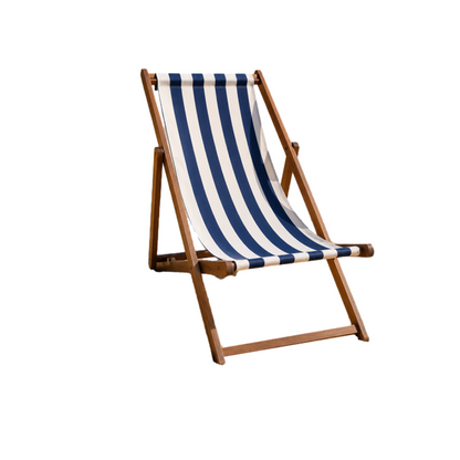 Modern Minimalist Merbau Wood Oxford Fabric Cotton-linen Blend Rectangular Folding Lounge Chair Recliner With 3-Position Adjustable Backrest For Outdoor Garden