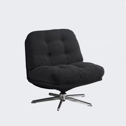 Contemporary Scandinavian Square Corduroy Carbon Steel Backrest 360° Rotation Accent Chair For Living Room