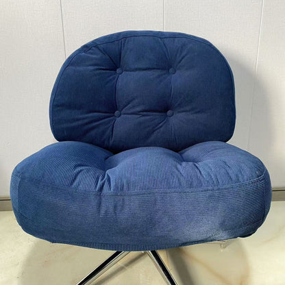 Contemporary Scandinavian Square Corduroy Carbon Steel Backrest 360° Rotation Accent Chair For Living Room