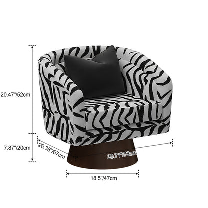 Modern Minimalist Square Faux Velvet Pine Wood 360° Rotation Backrest Armrest Accent Chair For Living Room