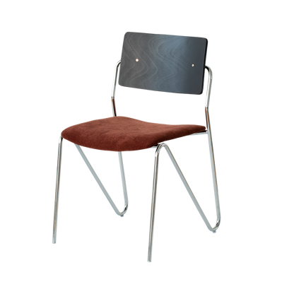 Contemporary Scandinavian Square Plywood Electroplated Iron Chenille Fabric Backrest Armrests Dining Chair For Dining Room