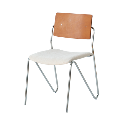 Contemporary Scandinavian Square Plywood Electroplated Iron Chenille Fabric Backrest Armrests Dining Chair For Dining Room
