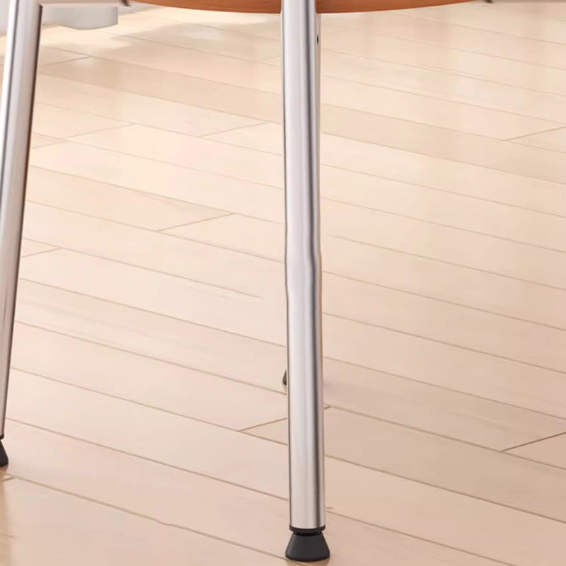 Contemporary Retro Square Plywood Fabric Stainless Steel Backrest Dining Chair For Dining Room