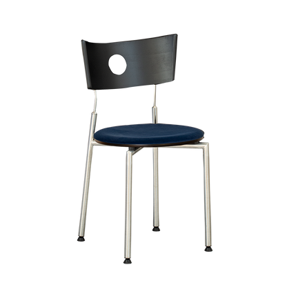 Contemporary Retro Square Plywood Fabric Stainless Steel Backrest Dining Chair For Dining Room