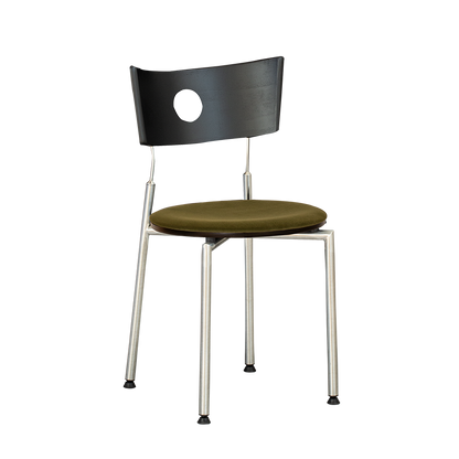 Contemporary Retro Square Plywood Fabric Stainless Steel Backrest Dining Chair For Dining Room
