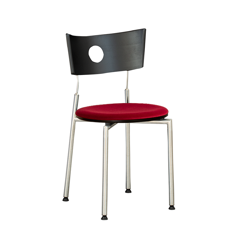 Contemporary Retro Square Plywood Fabric Stainless Steel Backrest Dining Chair For Dining Room