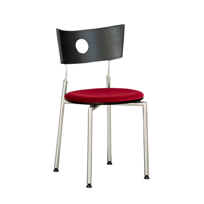 Contemporary Retro Square Plywood Fabric Stainless Steel Backrest Dining Chair For Dining Room
