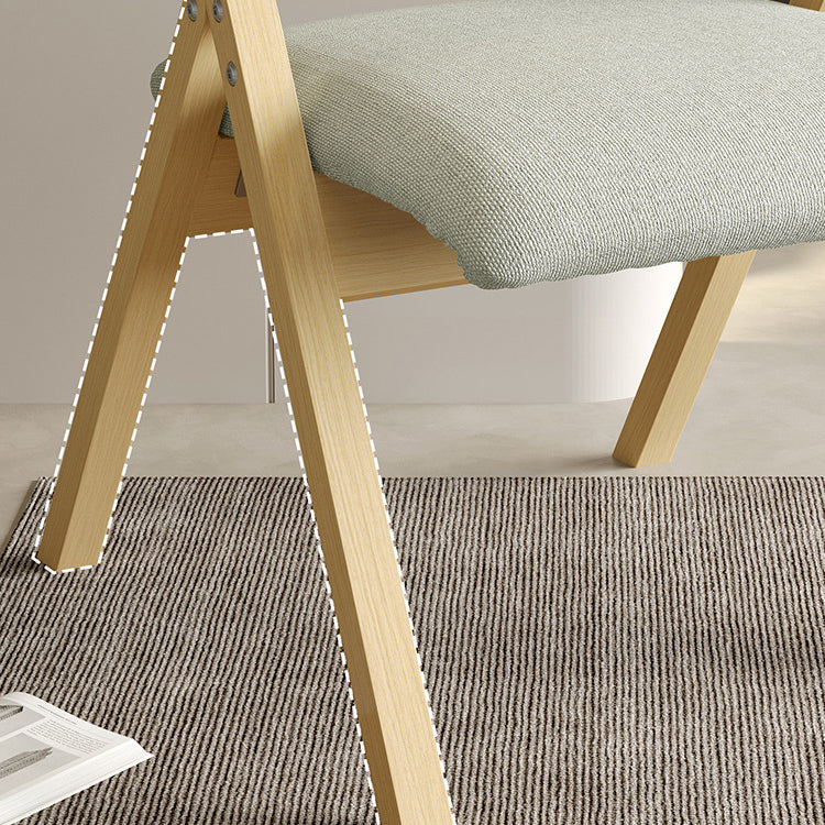 Contemporary Scandinavian Square Birch Wood Fabric Foldable Backrest Dining Chair For Dining Room