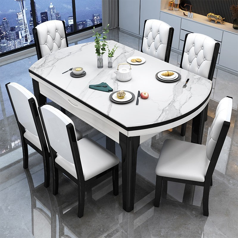 Contemporary Scandinavian Square High-Quality Faux Leather Rubberwood Solid Wood Backrest Dining Chair For Dining Room