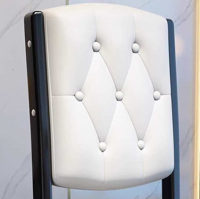Contemporary Scandinavian Square High-Quality Faux Leather Rubberwood Solid Wood Backrest Dining Chair For Dining Room
