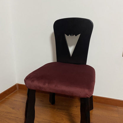 Traditional Vintage Square Fabric Rubberwood Backrest Dining Chair For Dining Room
