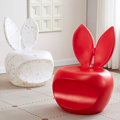 Contemporary Creative Round PE Rabbit-Shaped Kids Backrest Stool For Living Room