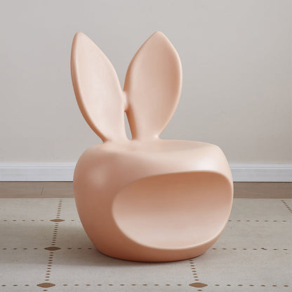 Contemporary Creative Round PE Rabbit-Shaped Kids Backrest Stool For Living Room