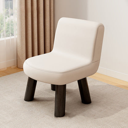Contemporary Scandinavian Square High-Quality Faux Leather Pine Wood Backrest Kids Low Stool For Living Room