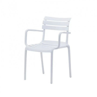 Contemporary Scandinavian Square PP Armrest Backrest Stackable Dining Chair For Dining Room
