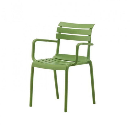 Contemporary Scandinavian Square PP Armrest Backrest Stackable Dining Chair For Dining Room