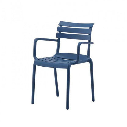 Contemporary Scandinavian Square PP Armrest Backrest Stackable Dining Chair For Dining Room