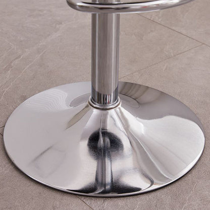 Modern Minimalist Round PU Leather Steel Height-Adjustable Swivel Backrest Bar Stool For Kitchen