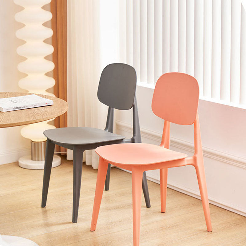 Contemporary Scandinavian Square PP Backrest Dining Chair For Dining Room