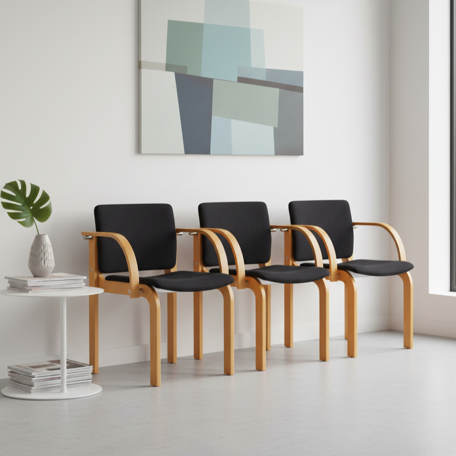 Contemporary Scandinavian Square Stainless Steel Beech Wood Plywood Backrest Armrest Dining Chair For Dining Room