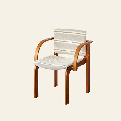 Contemporary Scandinavian Square Stainless Steel Beech Wood Plywood Backrest Armrest Dining Chair For Dining Room