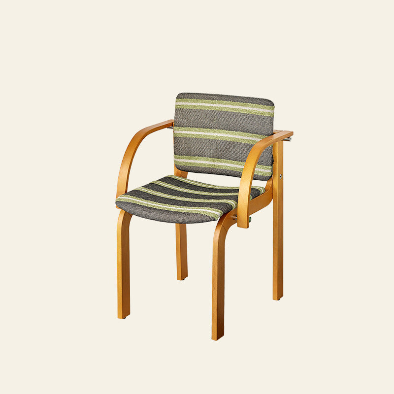 Contemporary Scandinavian Square Stainless Steel Beech Wood Plywood Backrest Armrest Dining Chair For Dining Room