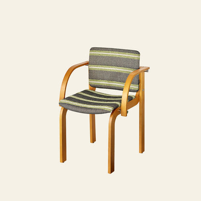 Contemporary Scandinavian Square Stainless Steel Beech Wood Plywood Backrest Armrest Dining Chair For Dining Room
