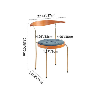 Traditional Vintage Round Iron Plywood Backrest Dining Chair For Dining Room