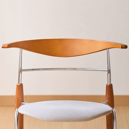 Traditional Vintage Square Iron Plywood Red Oak Backrest Stylish Dining Chair For Dining Room