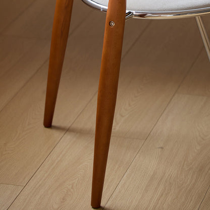 Traditional Vintage Square Iron Plywood Red Oak Backrest Stylish Dining Chair For Dining Room
