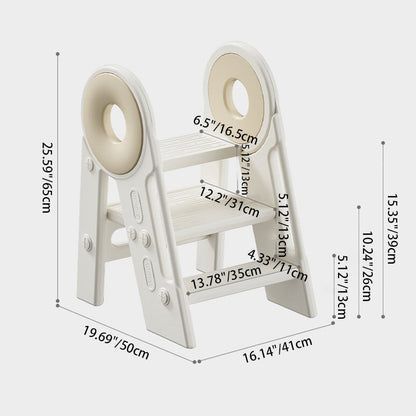 Contemporary Scandinavian Rectangular HDPE Foldable Kids Stool 3-Step For Bedroom & Living Room