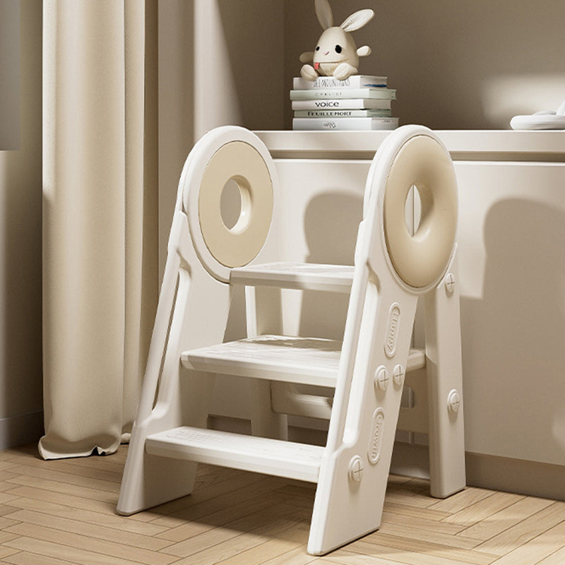 Contemporary Scandinavian Rectangular HDPE Foldable Kids Stool 3-Step For Bedroom & Living Room