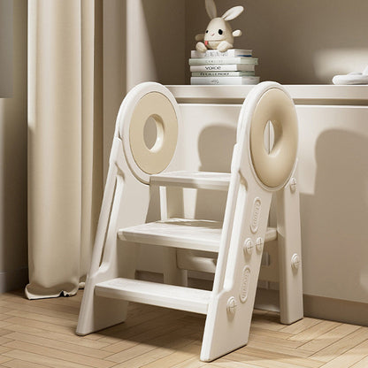 Contemporary Scandinavian Rectangular HDPE Foldable Kids Stool 3-Step For Bedroom & Living Room