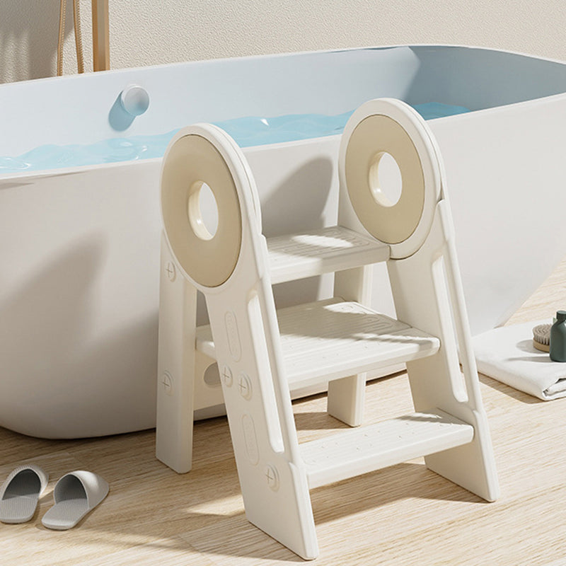 Contemporary Scandinavian Rectangular HDPE Foldable Kids Stool 3-Step For Bedroom & Living Room