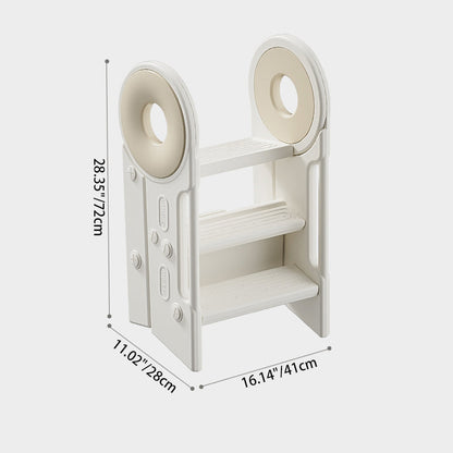 Contemporary Scandinavian Rectangular HDPE Foldable Kids Stool 3-Step For Bedroom & Living Room