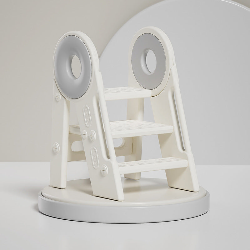 Contemporary Scandinavian Rectangular HDPE Foldable Kids Stool 3-Step For Bedroom & Living Room