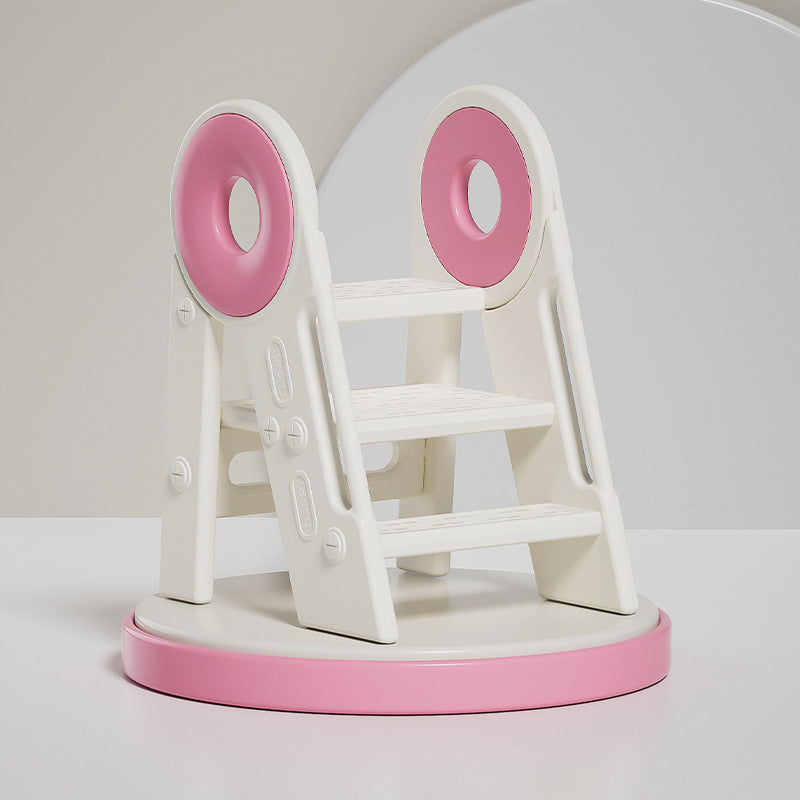 Contemporary Scandinavian Rectangular HDPE Foldable Kids Stool 3-Step For Bedroom & Living Room