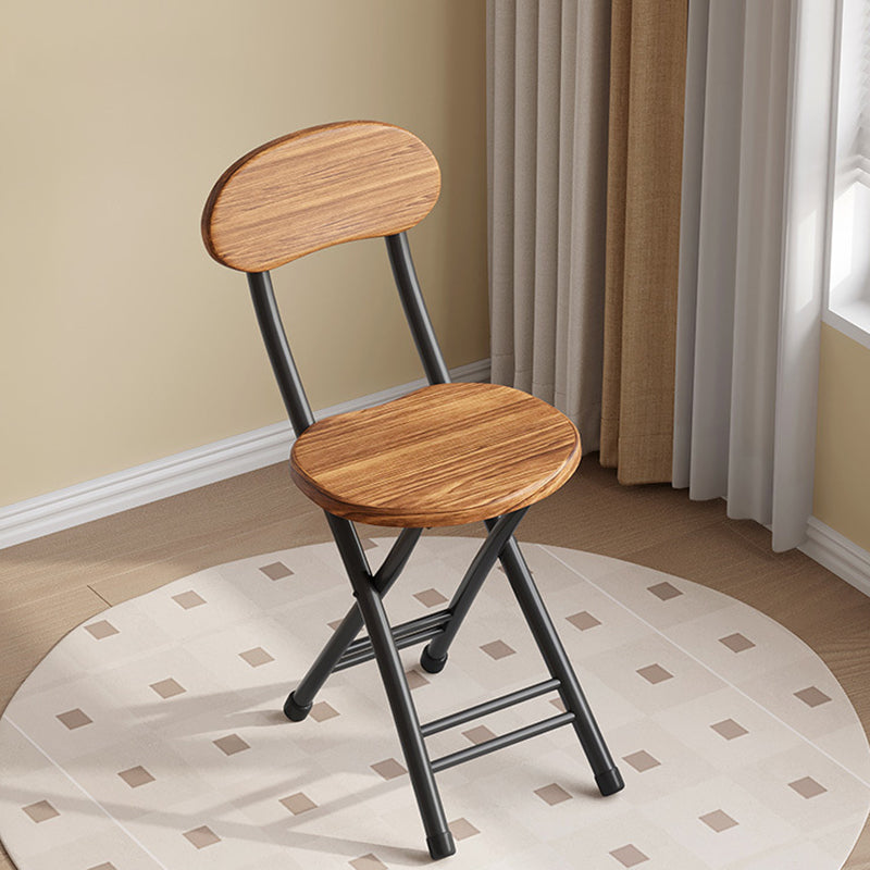 Modern Minimalist Round Medium-Density Fiberboard Iron Foldable Folding Chair For Living Room
