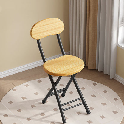 Modern Minimalist Round Medium-Density Fiberboard Iron Foldable Folding Chair For Living Room
