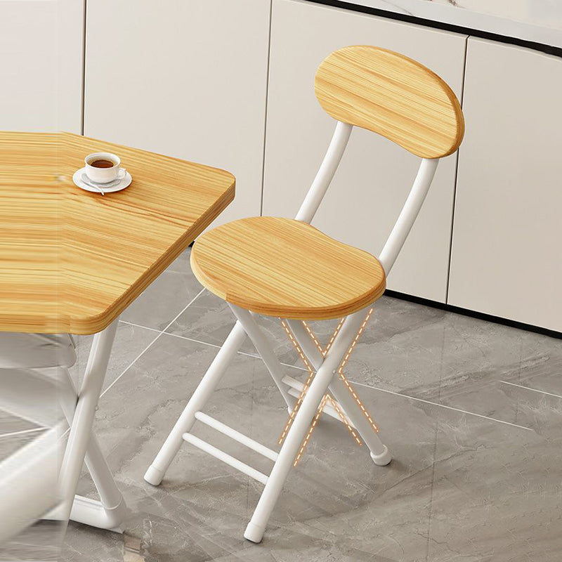 Modern Minimalist Round Medium-Density Fiberboard Iron Foldable Folding Chair For Living Room