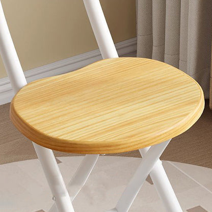 Modern Minimalist Round Medium-Density Fiberboard Iron Foldable Folding Chair For Living Room