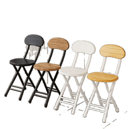 Modern Minimalist Round Medium-Density Fiberboard Iron Foldable Folding Chair For Living Room