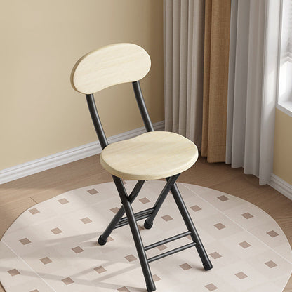 Modern Minimalist Round Medium-Density Fiberboard Iron Foldable Folding Chair For Living Room