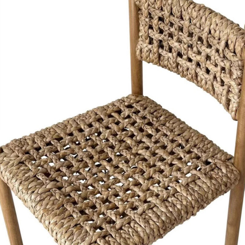 Traditional French Square Ash Wood Solid Wood Rattan Backrest Dining Chair For Dining Room