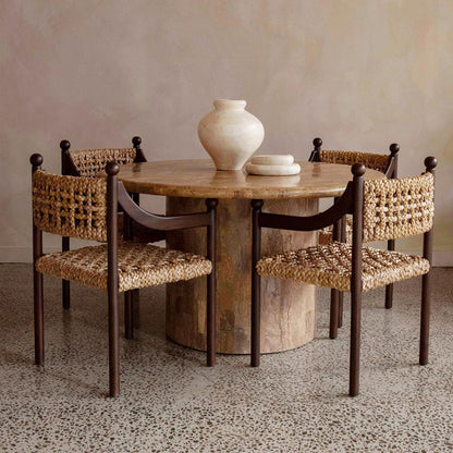 Traditional French Square Ash Wood Solid Wood Rattan Backrest Dining Chair For Dining Room