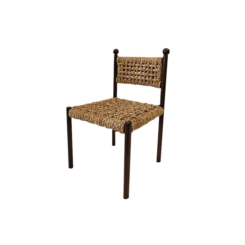 Traditional French Square Ash Wood Solid Wood Rattan Backrest Dining Chair For Dining Room