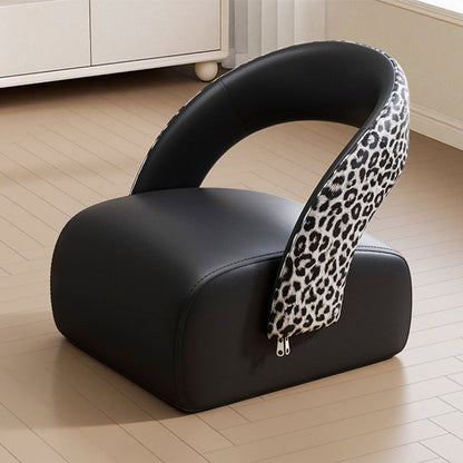 Modern Minimalist Square Multi-Layer Solid Wood Panel High-Quality Faux Leather Backrest Low Stool For Living Room