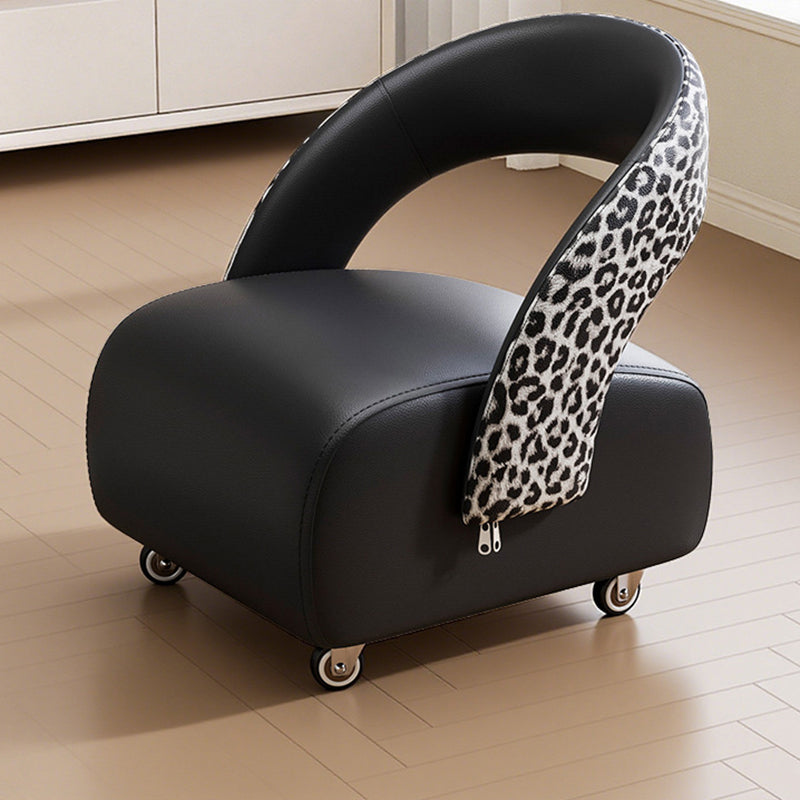 Modern Minimalist Square Multi-Layer Solid Wood Panel High-Quality Faux Leather Backrest Low Stool For Living Room