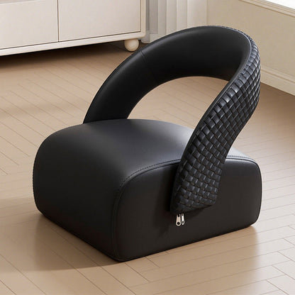 Modern Minimalist Square Multi-Layer Solid Wood Panel High-Quality Faux Leather Backrest Low Stool For Living Room